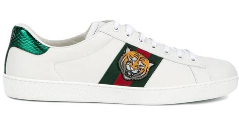 new ace tiger bianco sneaker gucci|Gucci ace shoes customer service.